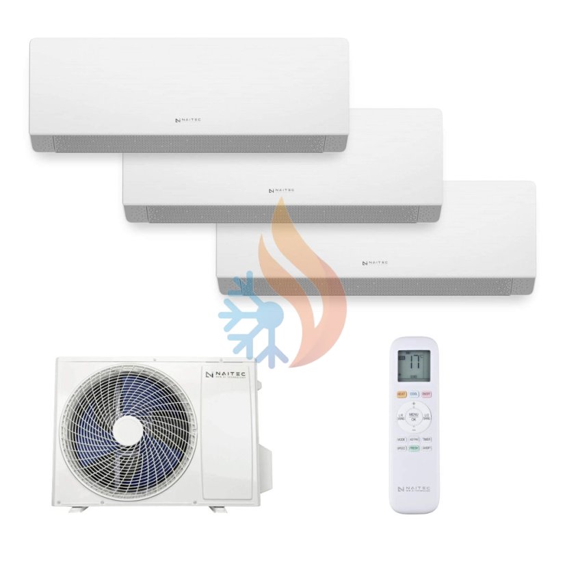 Naitec Multisplit 8 kW + 3x Naitec Sensitive Pro 3,5 kW